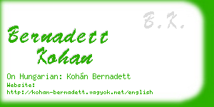 bernadett kohan business card